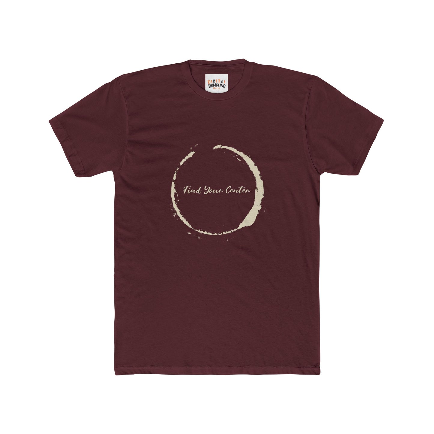 Find Your Center Unisex Adult Meditation Cotton Crew Tee Beige Version