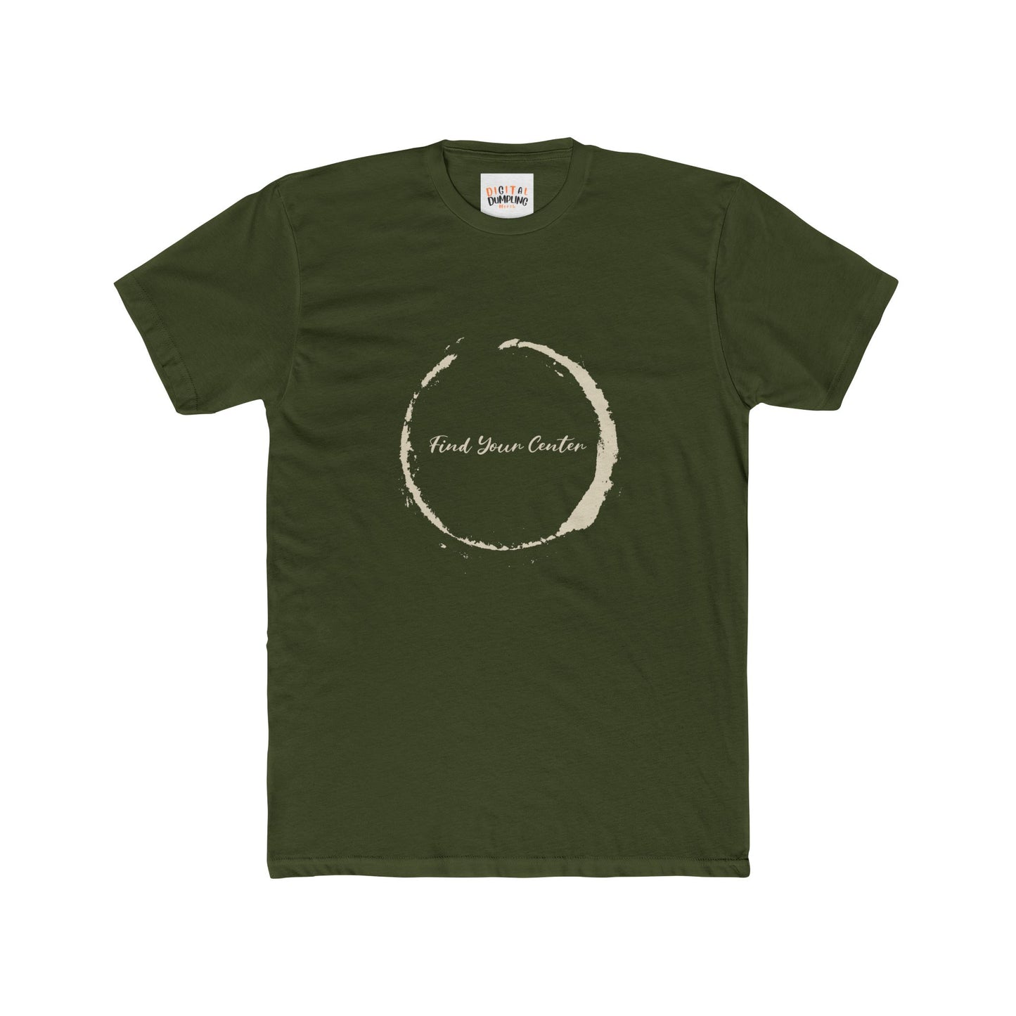 Find Your Center Unisex Adult Meditation Cotton Crew Tee Beige Version