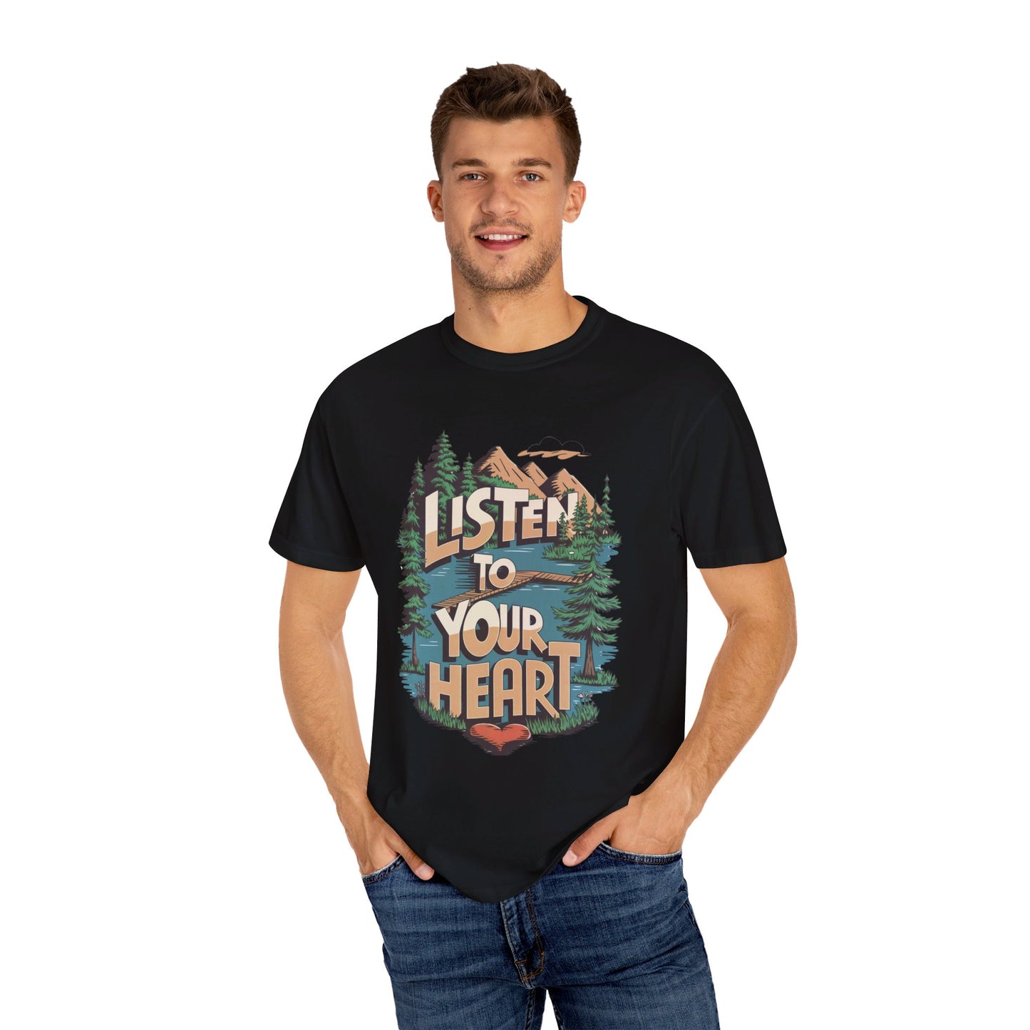 Listen to Your Heart Adult Meditation T-shirt
