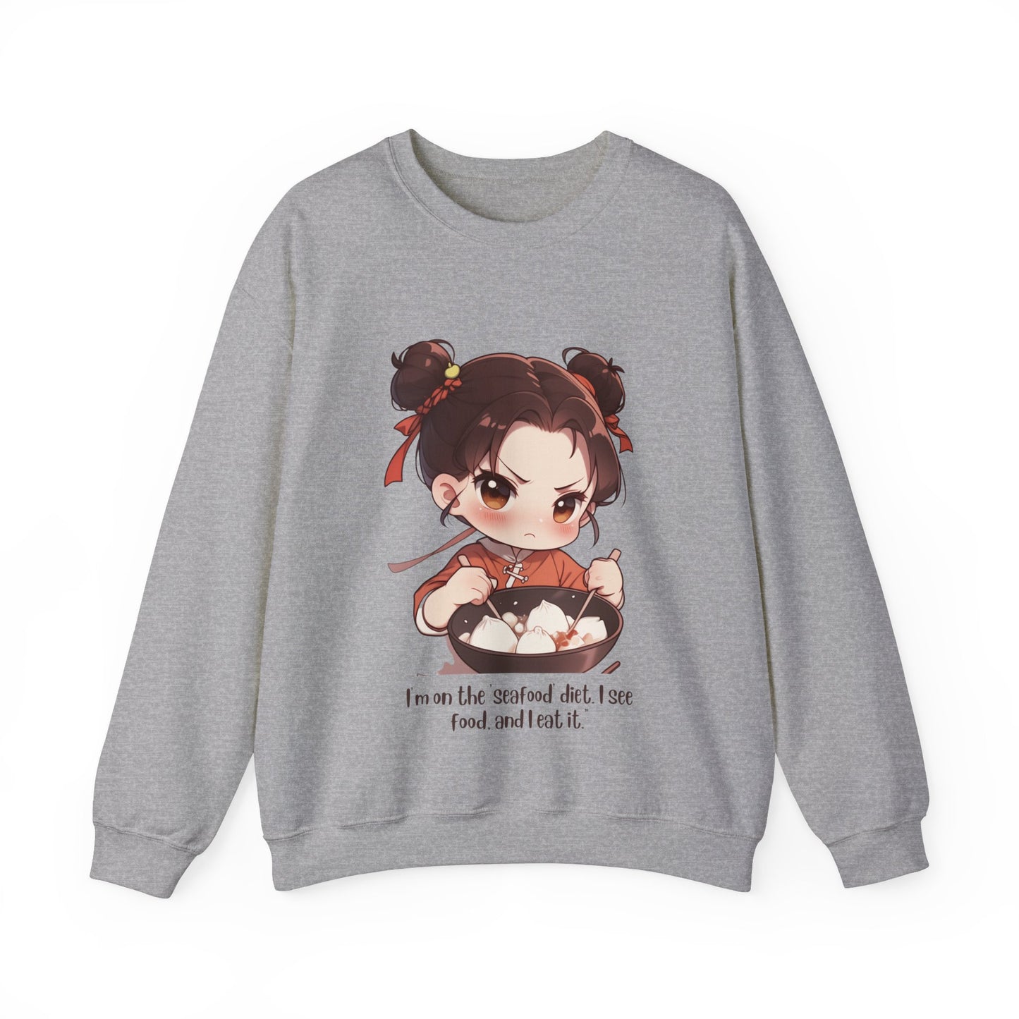 Heavy Blend™ comfortable Crewneck Sweatshirt Cute Cartoon Girl