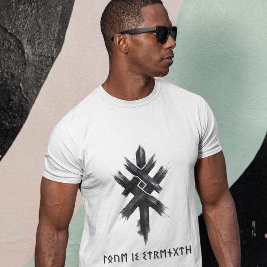 Viking Runes Inspiration T-Shirt White "Love is Strength"