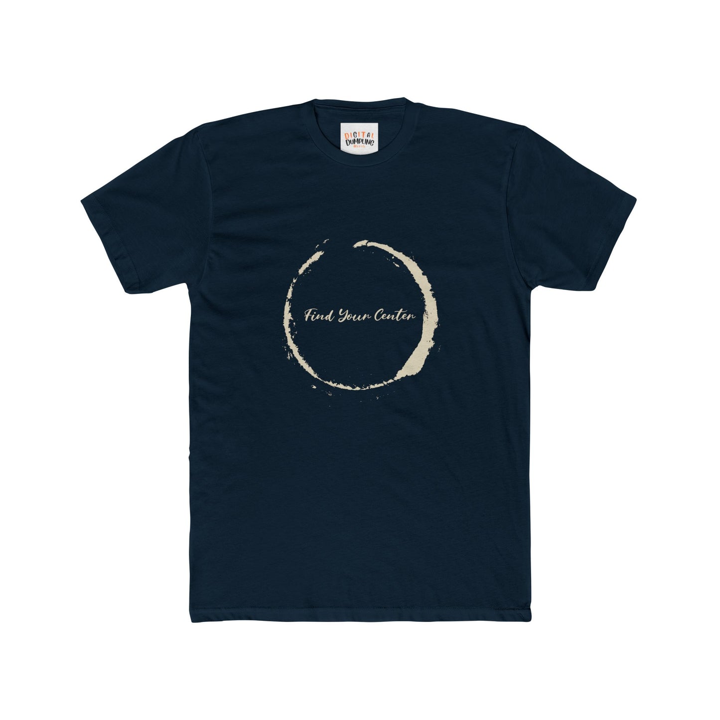 Find Your Center Unisex Adult Meditation Cotton Crew Tee Beige Version