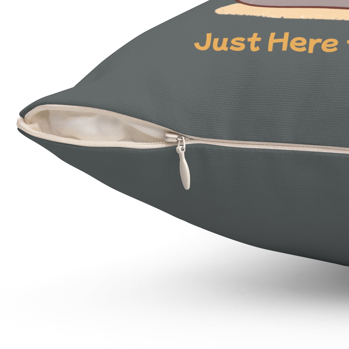 Here to Meditate Polyester Square Pillow Gray