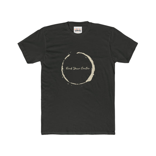 Find Your Center Unisex Adult Meditation Cotton Crew Tee Beige Version