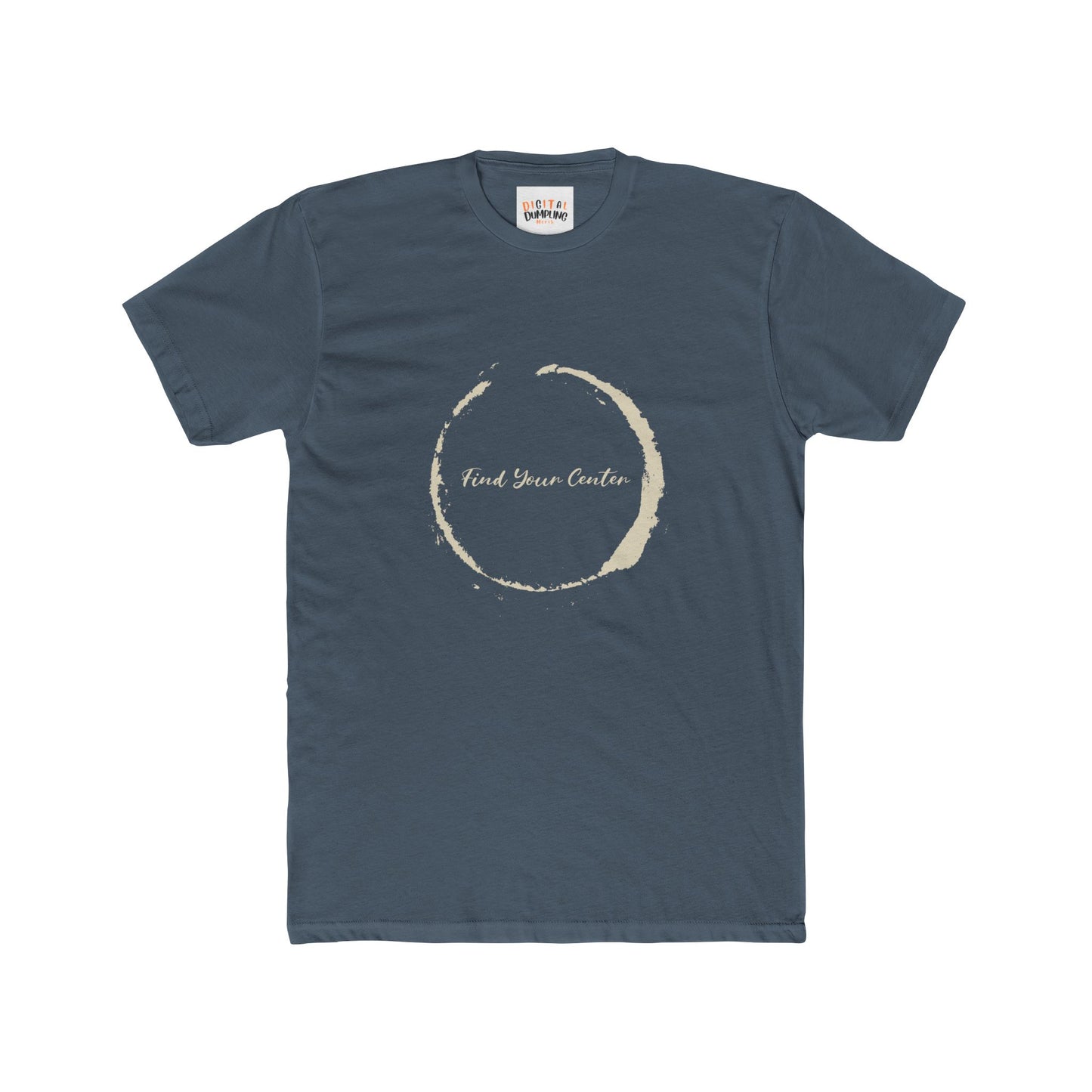 Find Your Center Unisex Adult Meditation Cotton Crew Tee Beige Version