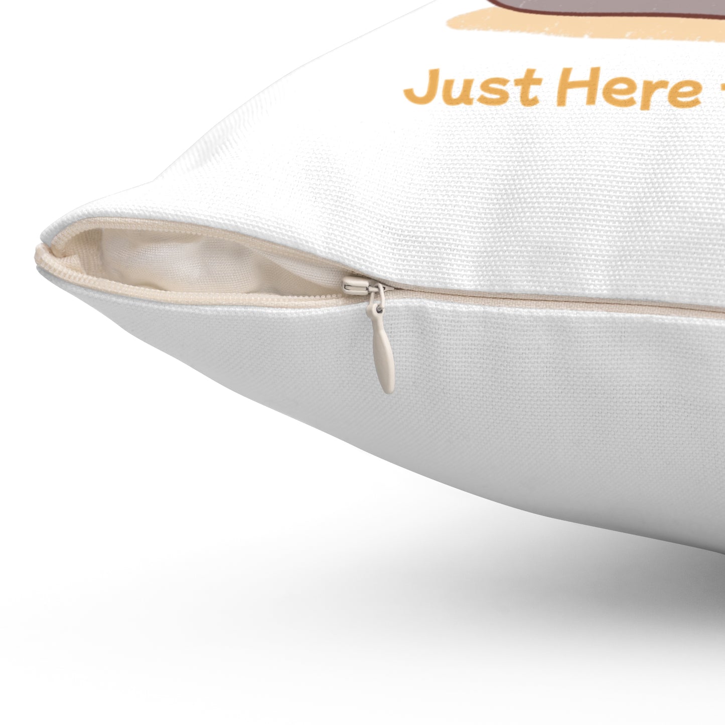 Here to Meditate Polyester Square Pillow White
