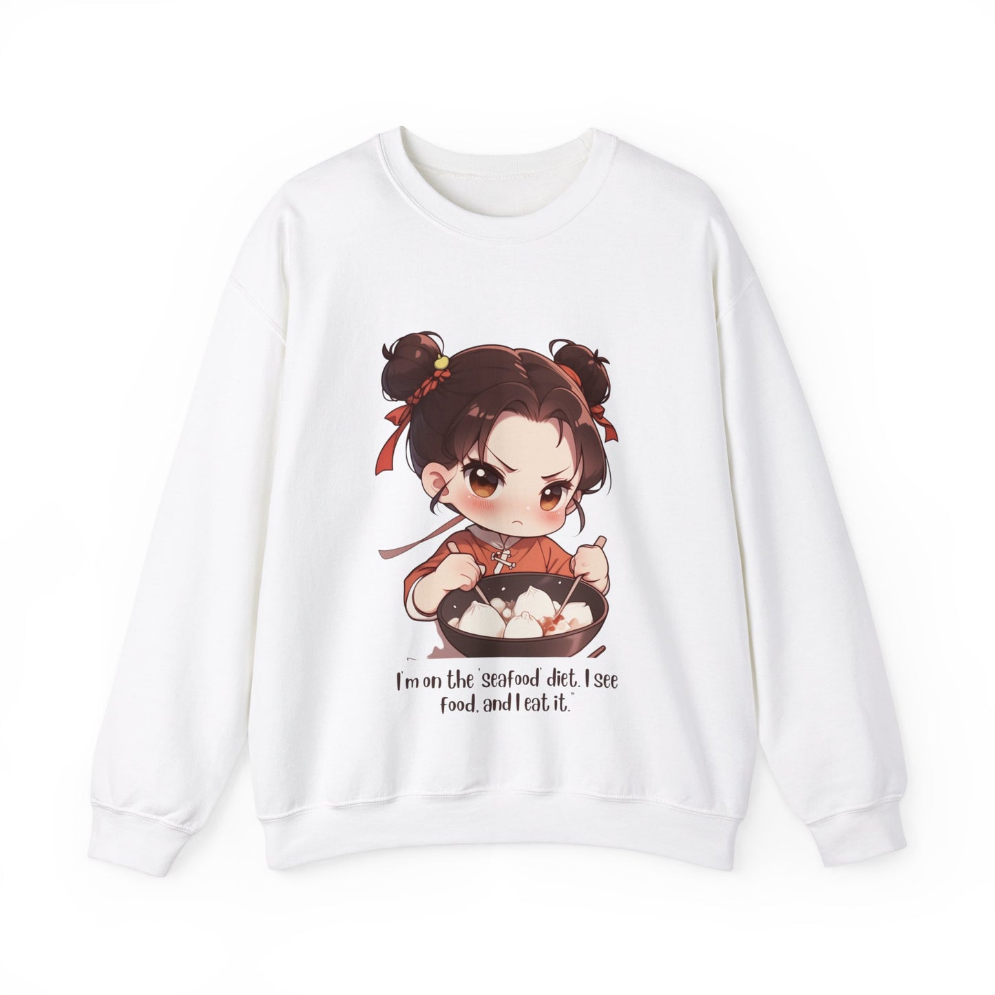 Heavy Blend™ comfortable Crewneck Sweatshirt Cute Cartoon Girl