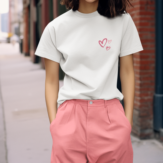 Heart Prints Chic Unisex Garment-Dyed T-shirt