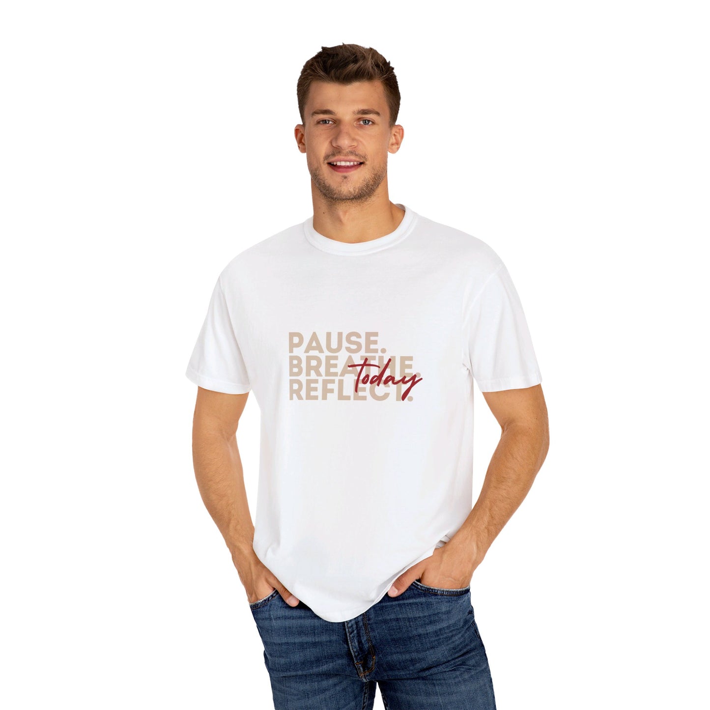 Pause Breathe Reflect Meditation Words T-shirt