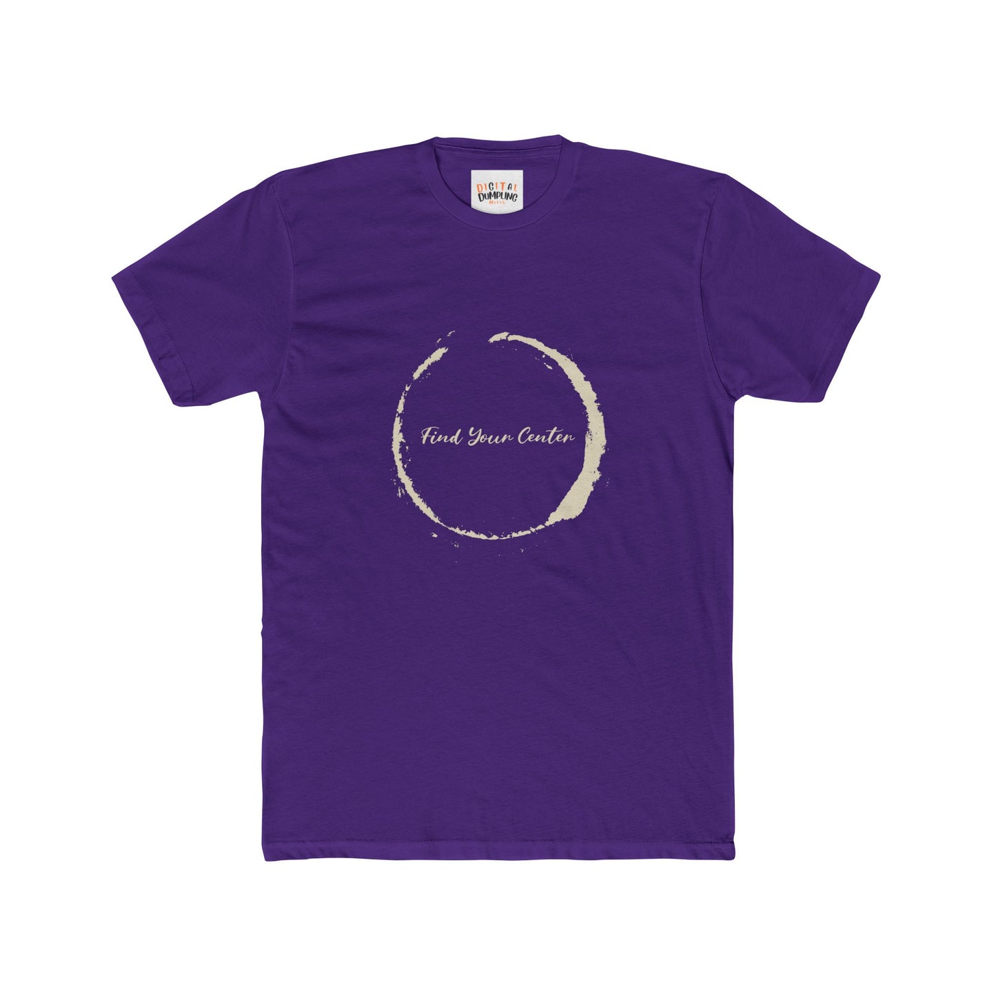 Find Your Center Unisex Adult Meditation Cotton Crew Tee Beige Version