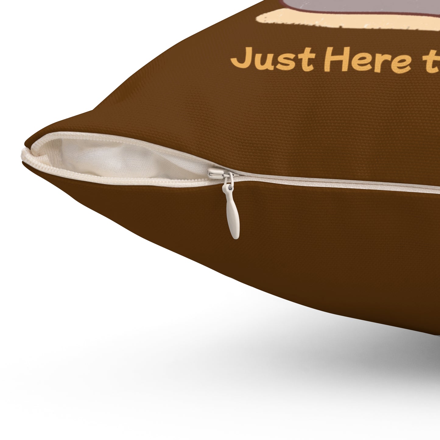 Here to Meditate Polyester Square Pillow Brown