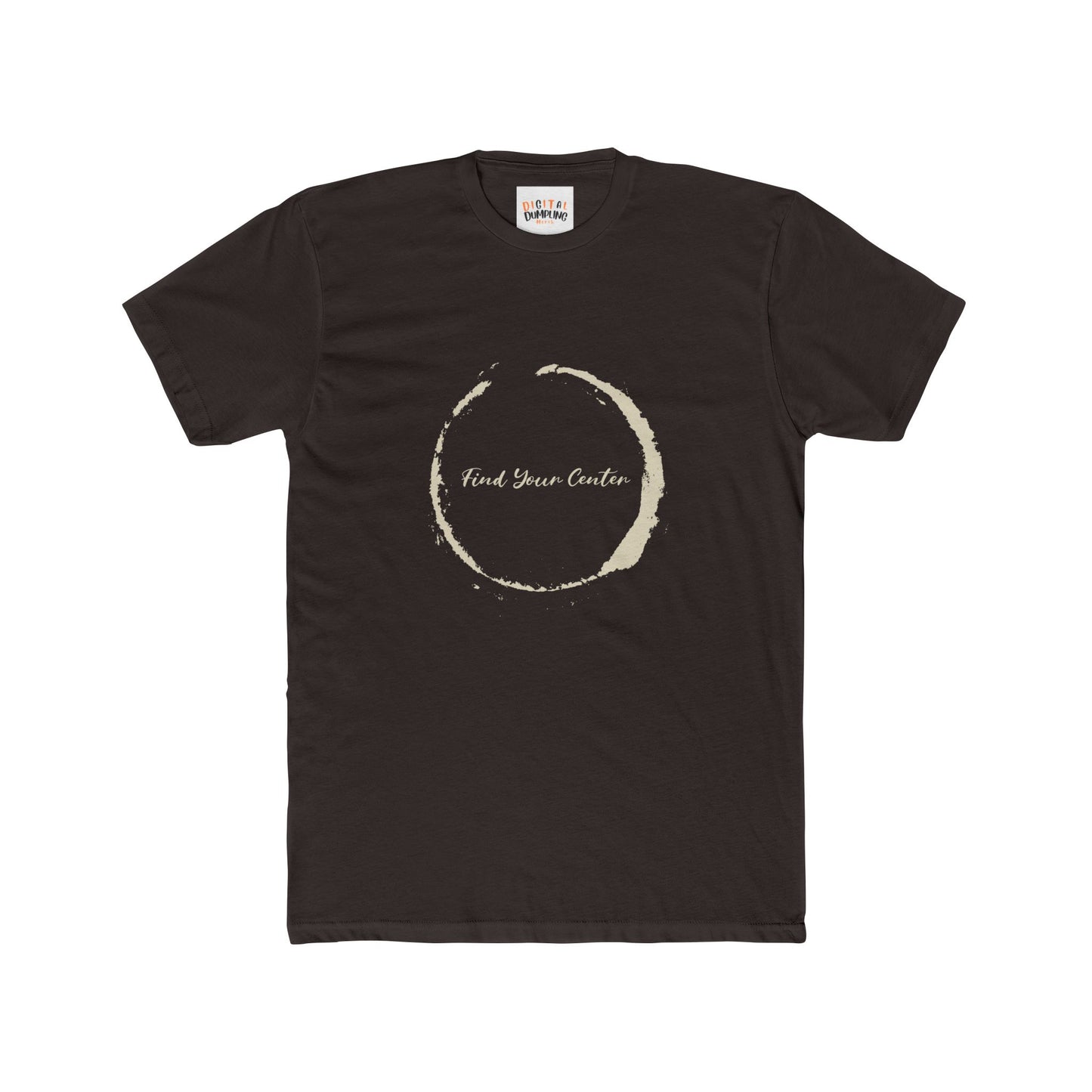 Find Your Center Unisex Adult Meditation Cotton Crew Tee Beige Version