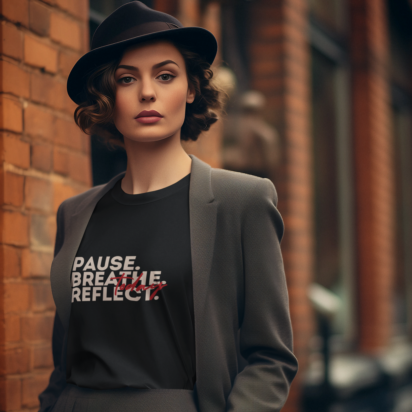 Pause Breathe Reflect Meditation Words T-shirt