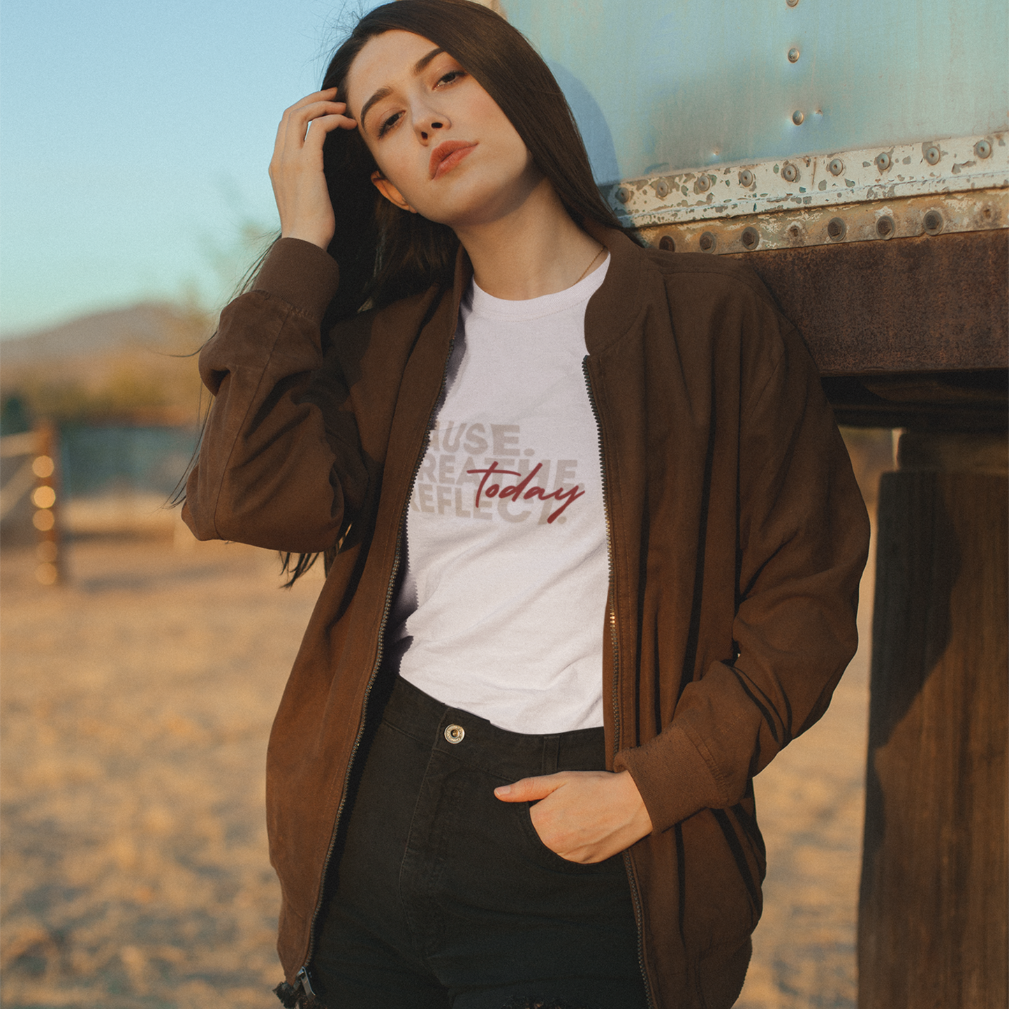 Pause Breathe Reflect Meditation Words T-shirt