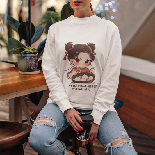 Heavy Blend™ comfortable Crewneck Sweatshirt Cute Cartoon Girl